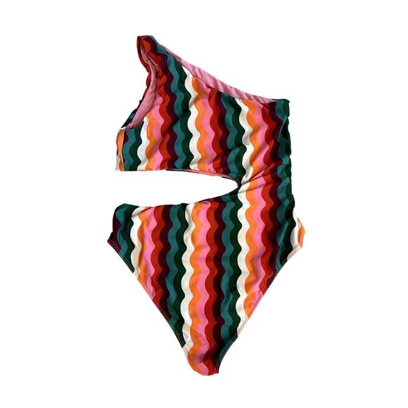 Beach Riot Womens Multi Celine Tropical Wave One Piece Swimsuit - Picture 5 of 5